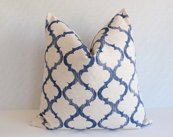 Richloom Gallery Enhance Cotton Beige Blue Pillow Covers / Blue Beige Pillow Covers / Pillow Covers