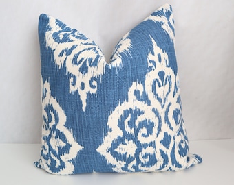Ivory Blue Pillow Cover, Pillow Cover, BLue Pillow Cover