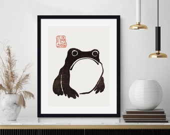 Grumpy Frog by Matsumoto Hoji Art Print