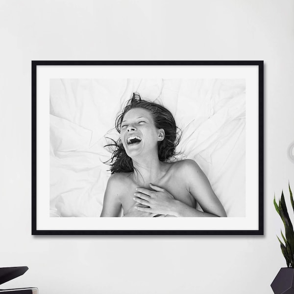 Kate Moss Laughing Art Print