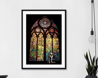Stained Glass by Banksy Art Print