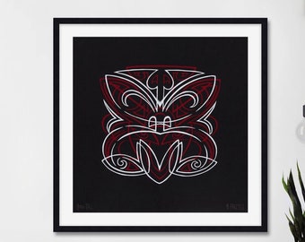 Pinstripe Hero Tiki by Weston Frizzell Art Print