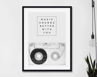 Music Sounds Better With You by Galaxy Eyes Art Print