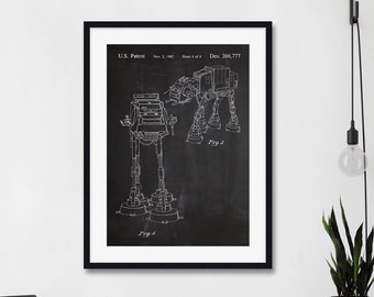 AT-AT Walker Patent Blueprint Star Wars Art Print