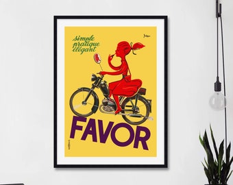Favor Girl Vintage Poster, Bellenger Favor Poster, Favor Poster Girl Lipstick