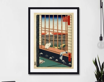 Ricefields and Torinomachi Festival 1857 by Utagawa Hiroshige Art Print