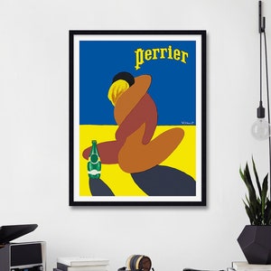 Perrier Vintage Poster, Villemot Perrier Poster, Perrier Fou De Soif, Perrier Art Print