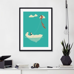 Konsttryck med parasailing av Jay Fleck