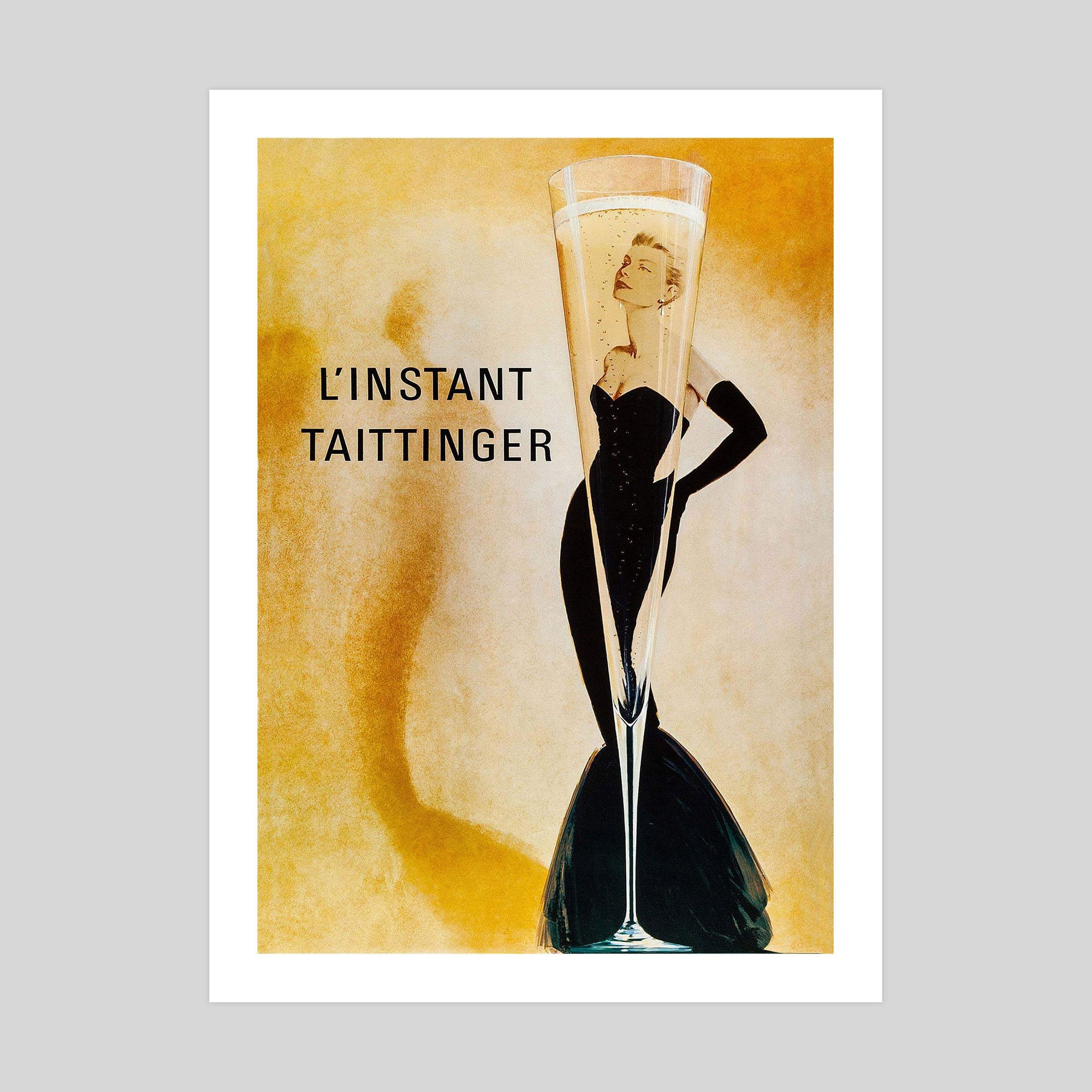 ヴィンテージ広告ポスター 額縁 ランスタン テタンジェ シャンパン