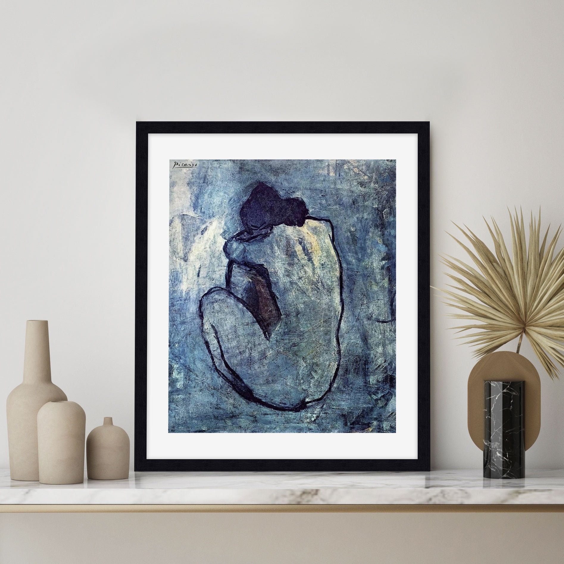 Blue Nude by Pablo Picasso, Poster or Wall Sticker Decal, Wall art  picture