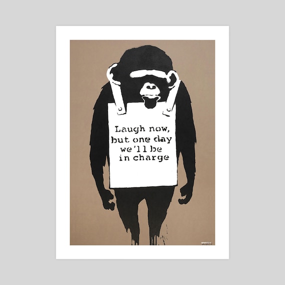 Laugh Now Monkey by Banksy Art Print - Etsy