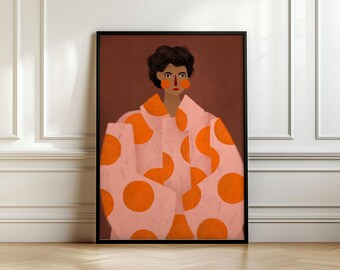 The Woman With The Orange Dots by Bea Muller Art Print