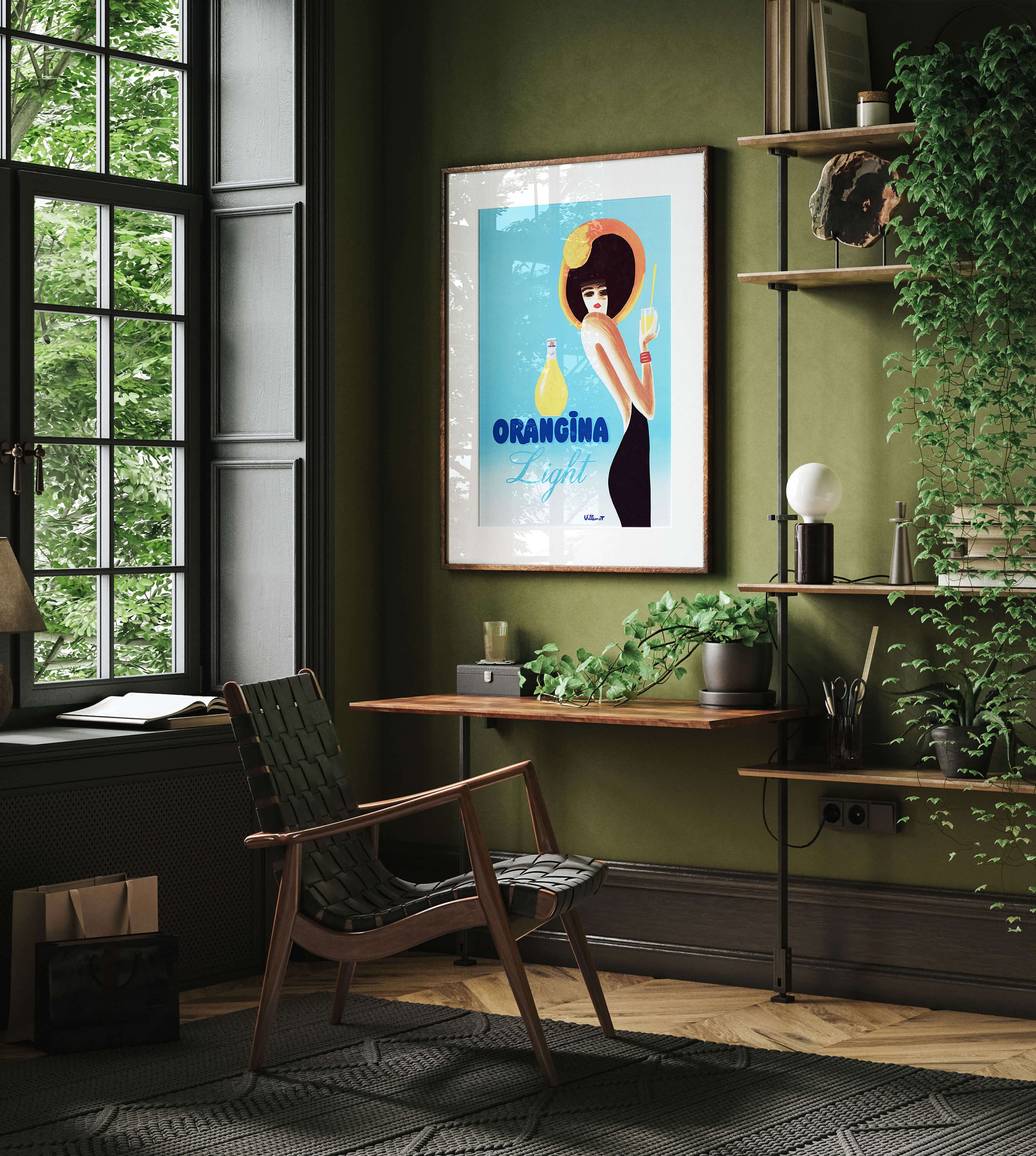 Orangina Vintage Poster, Villemot Orangina Poster, Orangina Light