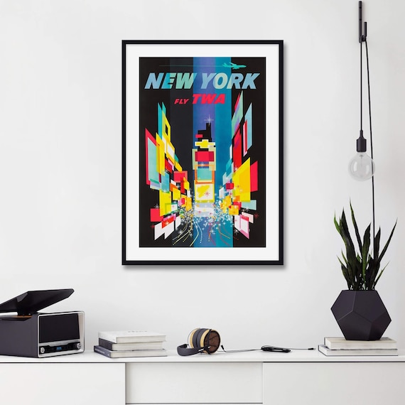 David Klein TWA New York Poster, Vintage Travel Poster New York, Fly TWA New York Vintage Poster, Large TWA New York Poster