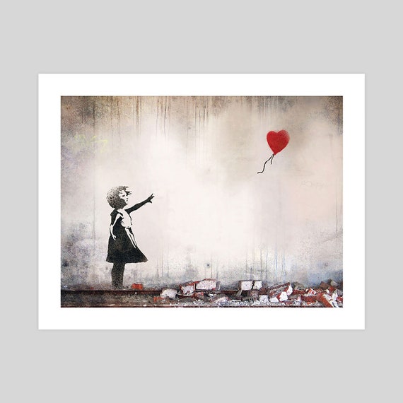 Girl With a Red Balloon by Banksy Street Art Print - Etsy