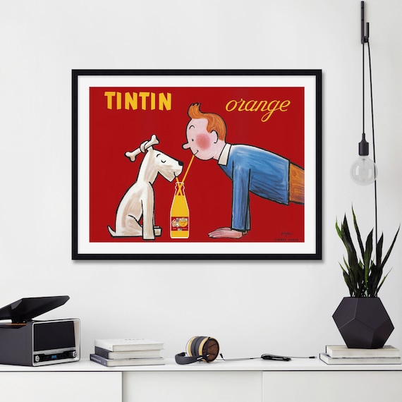 Tintin Vintage Poster, Tintin Orange Soda, Tintin Art Print