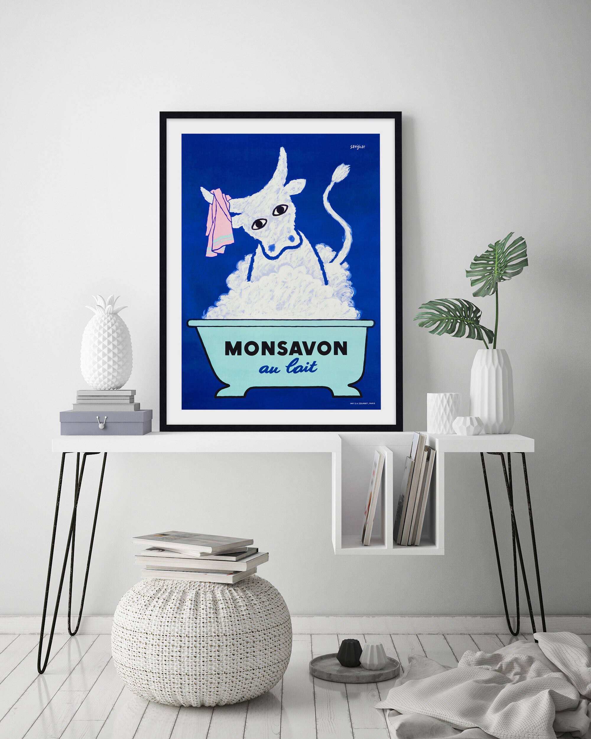 サヴィニャック・MONSAVON au lait オリジナルリトグラフ１９４９年 MONSAVON au lait / Raymond Savignac - MID-Century MODERN