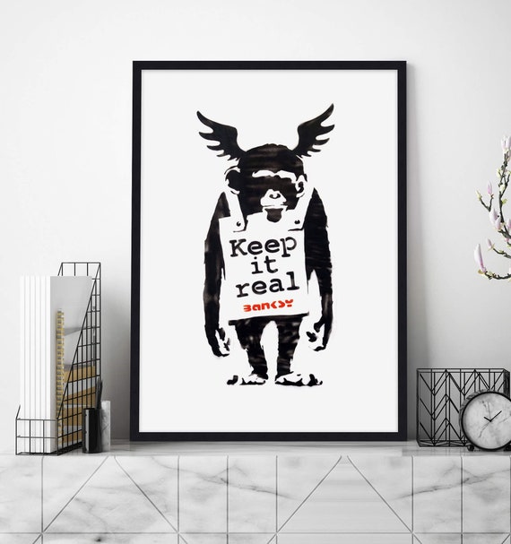 Keep It Real Monkey by Banksy Art Print - Etsy