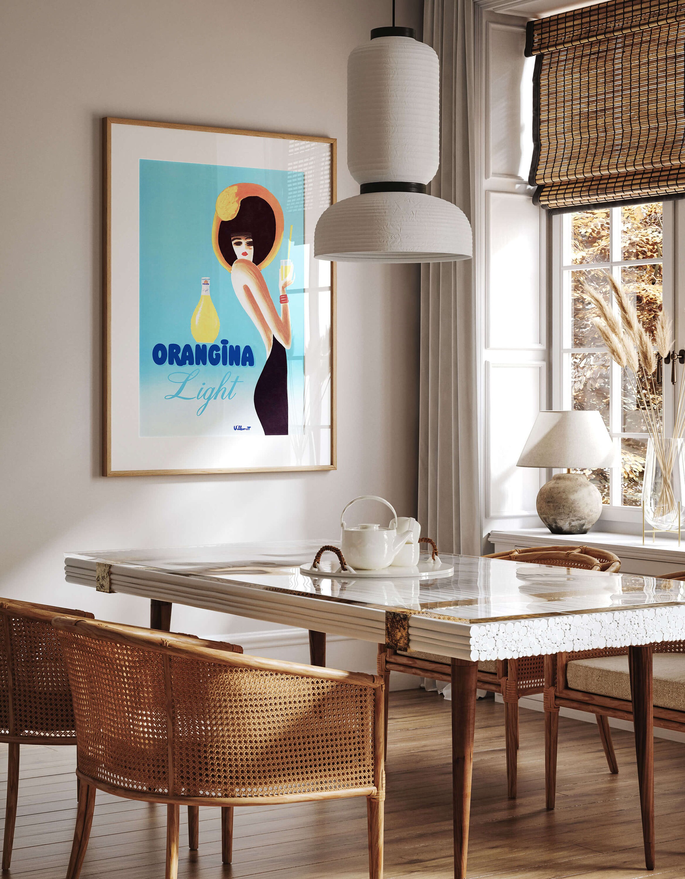 Orangina Vintage Poster, Villemot Orangina Poster, Orangina Light
