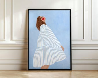 The Woman With The Blue Stripes by Bea Muller Art Print