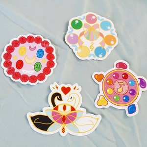 Anime Magical Girl Inspired Stickers | Cute Glossy/Holographic Stickers