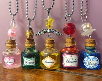 Collares de botellas de pociones / D&D y MMORPG inspirados