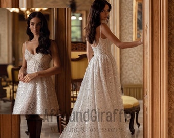 Sparkling and Luxurious A-Line Sleeveless Corset Wedding Dress ,Custom Handmade Sparkling Wedding Gown ,Designer A-Line Unique Bridal Gown