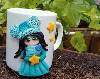 Cup with doll in fimo