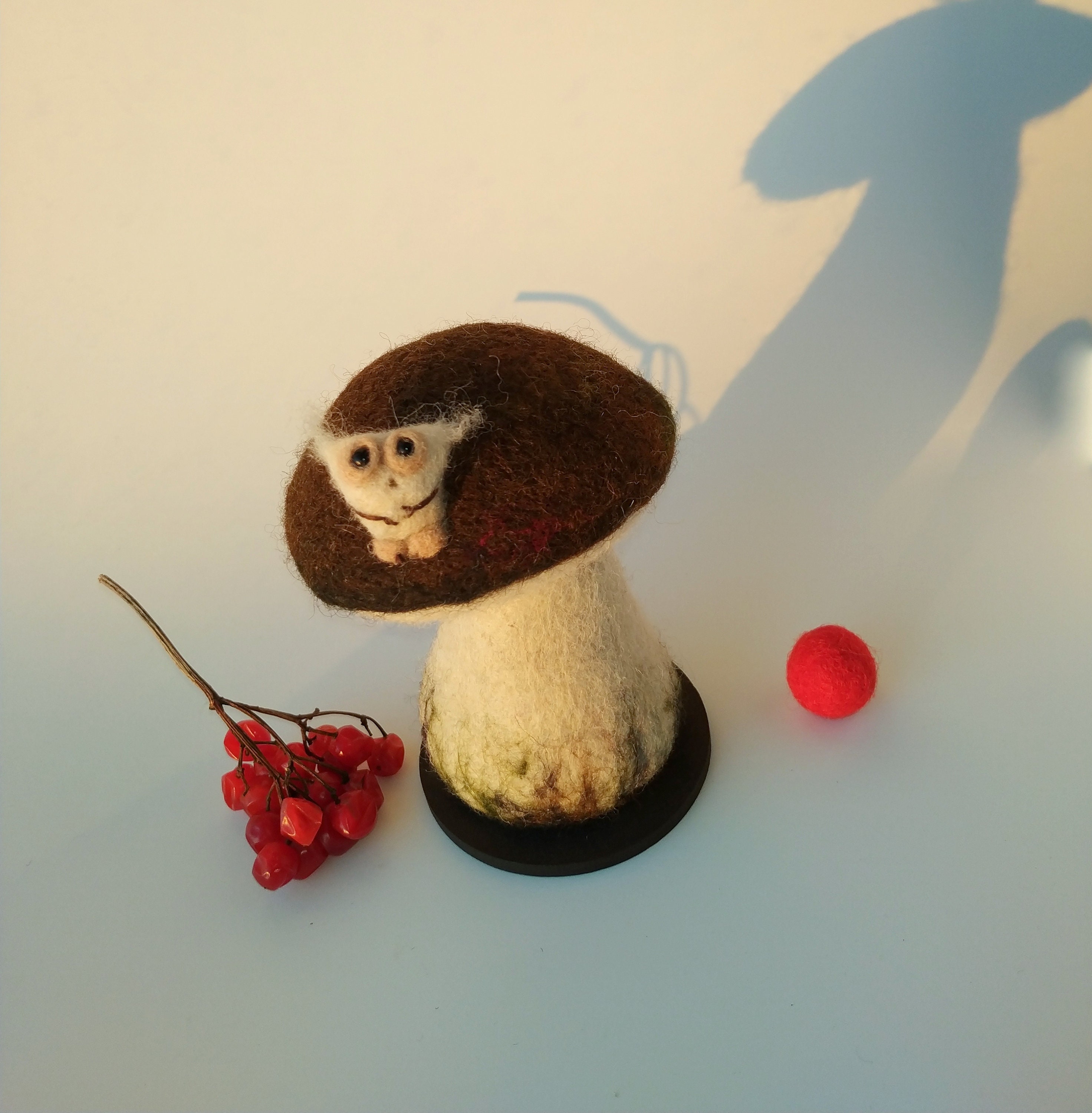 Art & Collectibles Wool figurine elf Tiny figure Forest guardian Needle