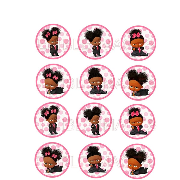 Precut, Edible Who is the Boss Afro American Girls  Inspired  Design - for cakes, cupcakes  and cookies etc