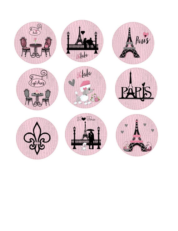 Precut Edible Paris Designs to decorate your cupcakes | Etsy