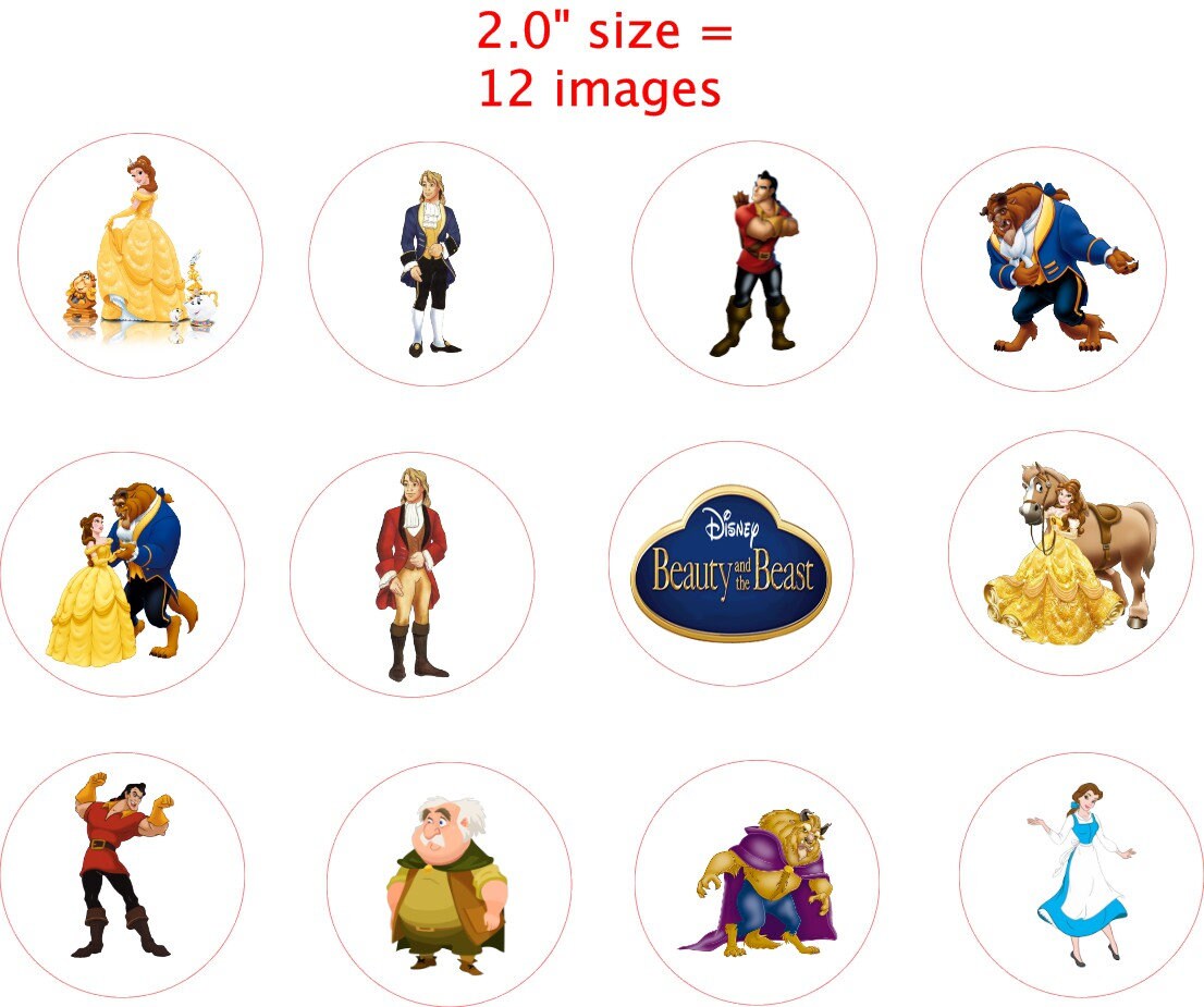 Precut Beauty and the Beast Character edible designs to Etsy