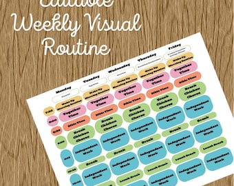 REDIGERBART Hemundervisningsschema för barn – Visuellt rutinschema per timme – Utskrivbar daglig planerare