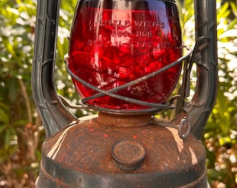 Vintage Dietz Little Wizard Kerosene Lantern With Red Globe - Etsy
