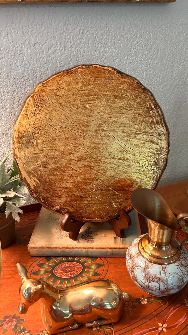 Vintage Florentine Tole Tray Plate: Gilt Italian Decorative Wall Art ...