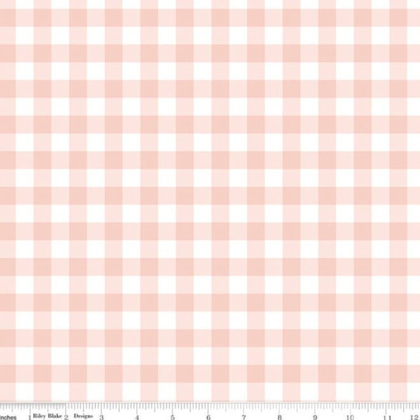 FLANNEL It's a Girl Blush Gingham F13906 Blush, Riley Blake Designs, 1/2" Checks Check Checkered, FLANNEL Cotton Fabric, Echo Park Paper Co