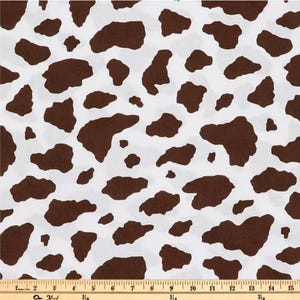 Brown Cow Print Fabric for Quilts Novelty Brown and White Fabric by the Yard Quilting Cotton Farmhouse Fabric Chocolate Cow