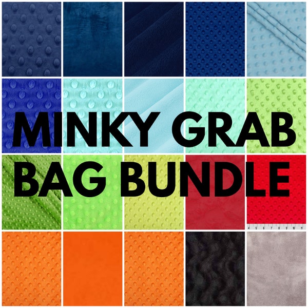 Minky Grab Bag Bundle, Minky Scrap Fabric, Dimple Dot Minky, Pick Your Colors, Applique Fabric Pieces, Snuggle Fabric, Smooth Flat Minky