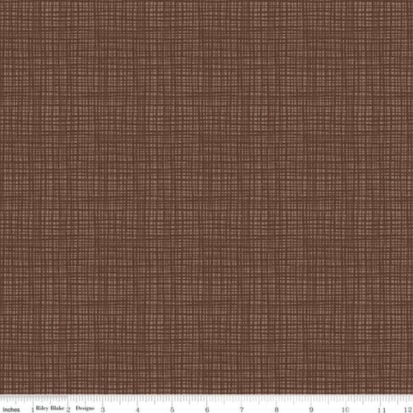 Chocolate Brown Texture Fabric, Sketched Tone-on-Tone Irregular Grid Brown, Riley Blake Designs, Applique Fabric, Baby Nursery Quilt