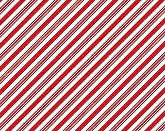 Christmas Candy Cane Stripe Fabric Red & White Striped Patterned Winter Wonderland Quilting Cotton Fabric Sewing Craft Holiday Home Decor