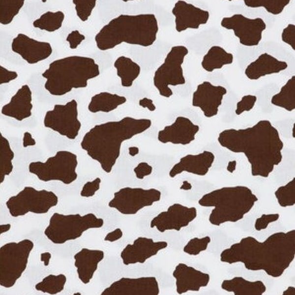 Brown Cow Print Fabric, Brown and White Fabric, Fabric by the Yard, Fabric for Quilts, Novelty Quilting Cotton, Farmhouse Fabric