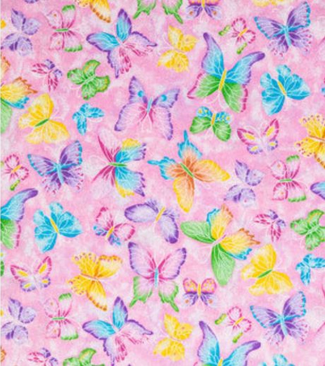 Pink Glitter Butterfly Fabric Glitter Fabric Pink Insect Etsy
