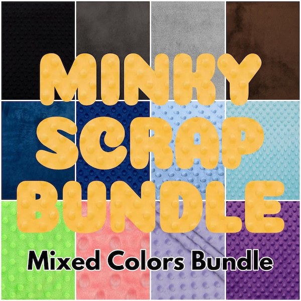 Minky Grab Bag Bundle Minky Scrap Fabric Dimple Dot Minky Pick Your Colors Applique Fabric Pieces Snuggle Fabric Smooth Flat Minky