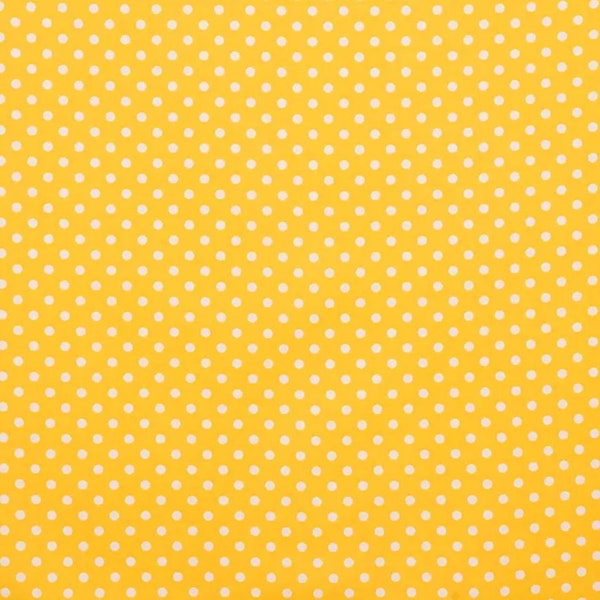 White on Yellow Swiss Dot, Spotted Polka Dots, Sunshine Sunflower Bumblebee, Quilting Cotton Apparel, Baby Nursery Quilt Backing