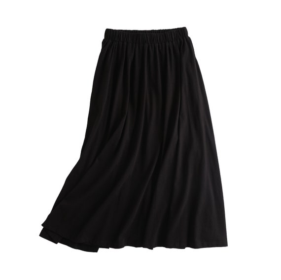 half black half white midi skirt