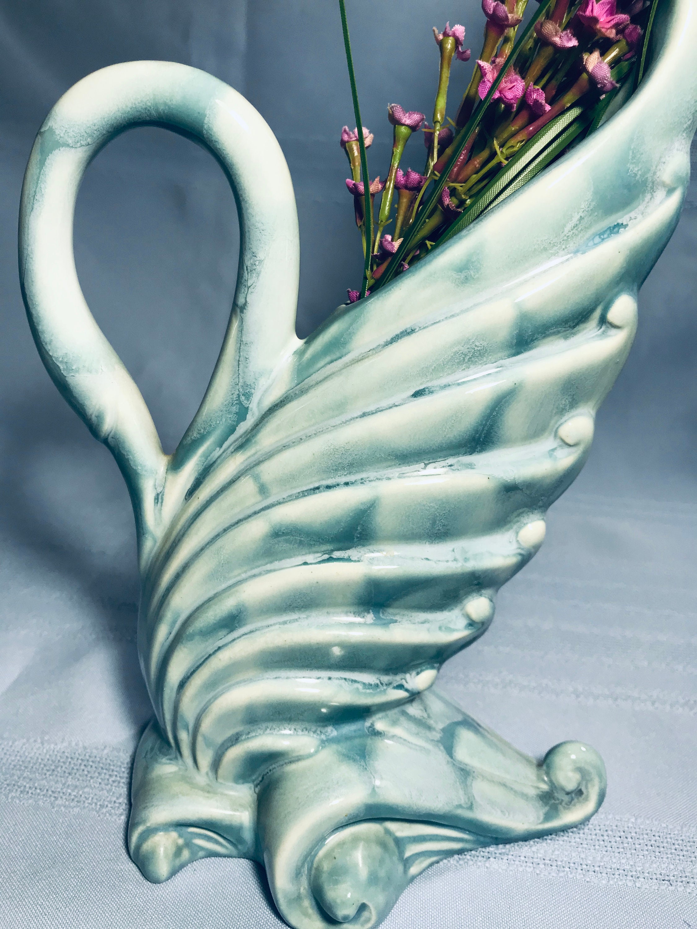 Vintage Blue ROYAL HAEGER SWAN Vase No. R285 From the Etsy