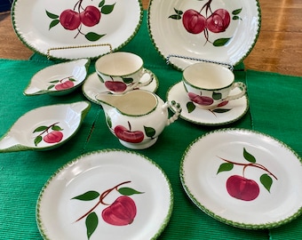 Lot Of , BLUE RIDGE Southern Pottery,Hand Painted Underglaze, Quaker Apple Pattern, Dishes Sold in Sets