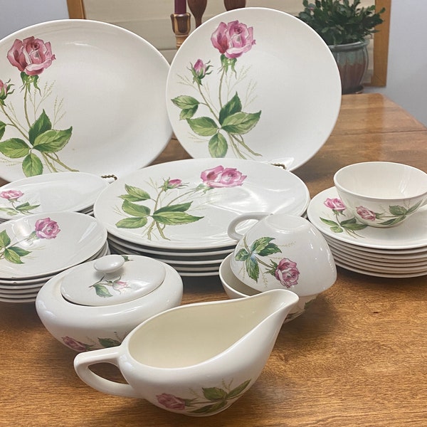 Edwin KNOWLES TEA ROSE Pattern, Replacement Dishes.Dinner Plates, Berry Bowls, Cups, Saucers, Dessert Plates,Creamer Sugar Set ,Oval Platter