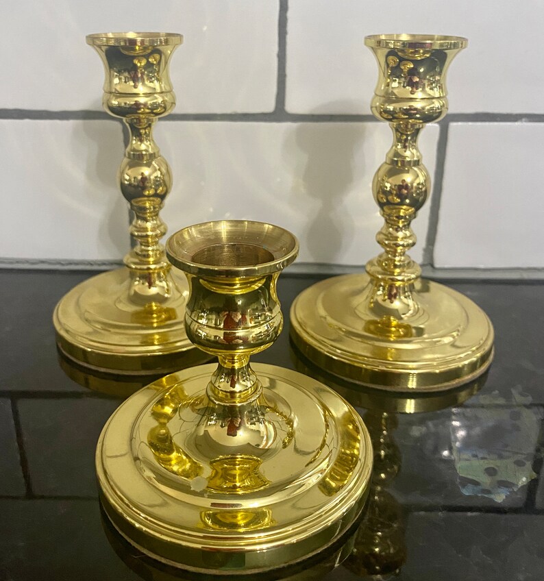 Variety of BRASS Vintage CANDLE Holders in BALDWIN Etsy