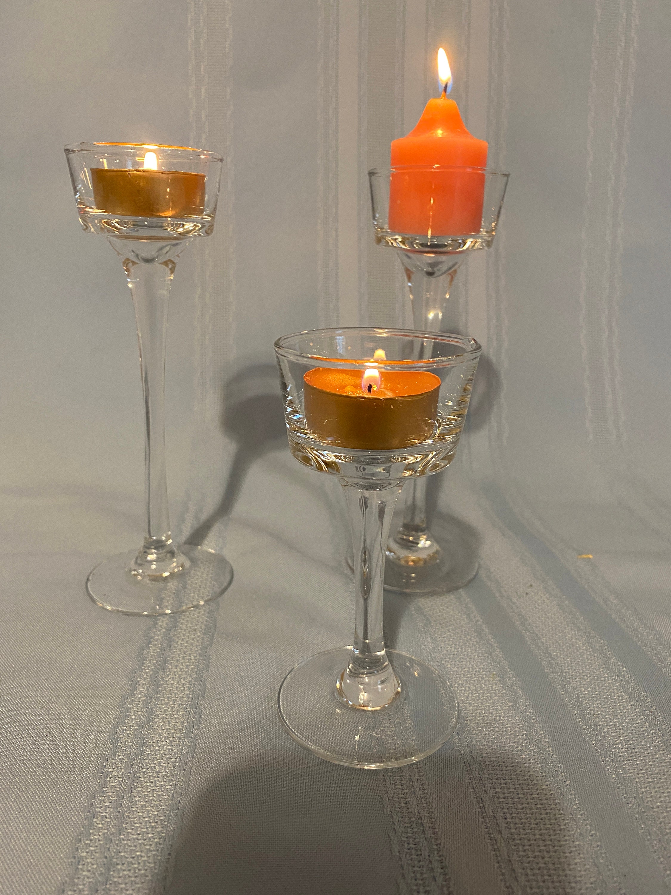 Lustre Glass Candle Holders Durand ?